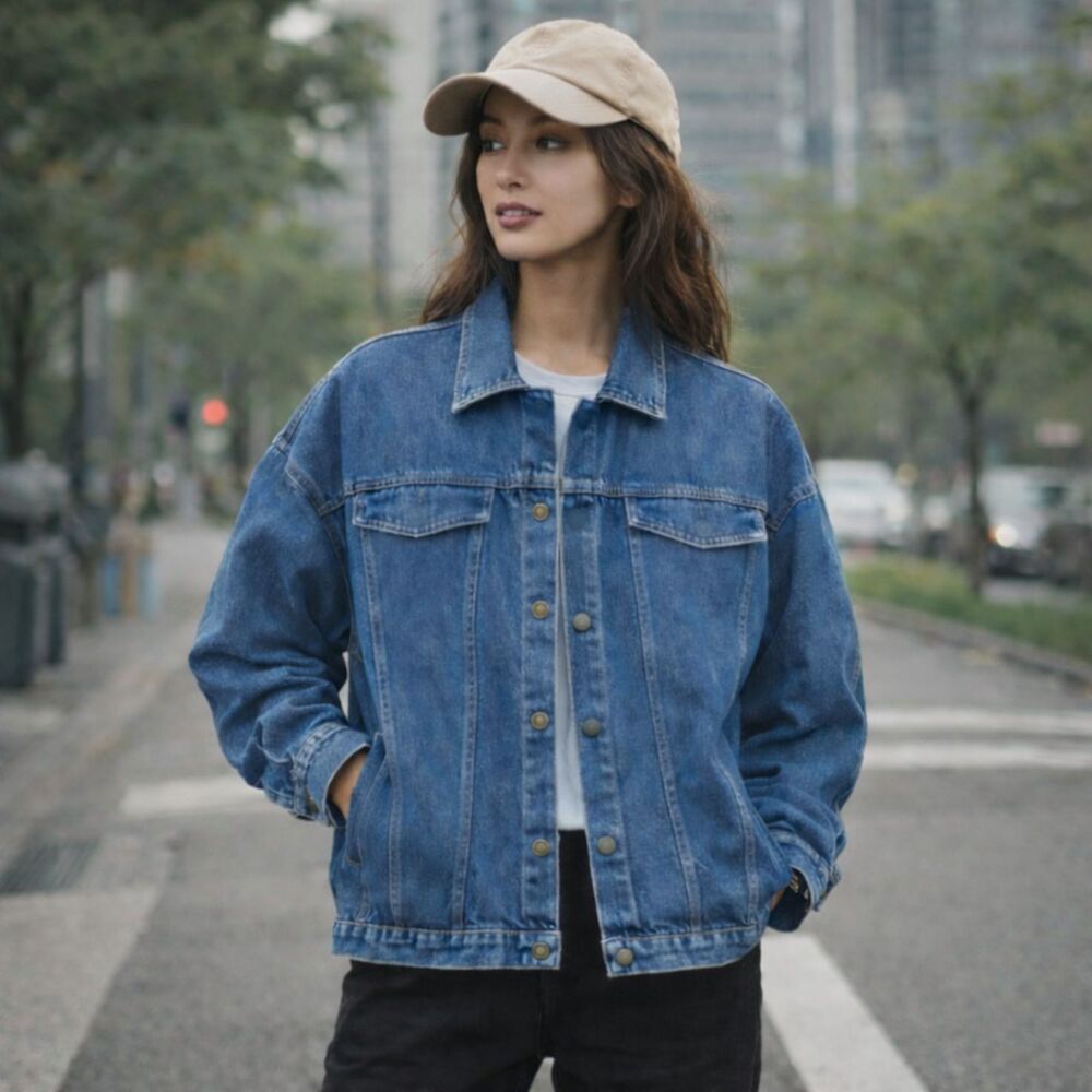 Catnip Vintage 80s Denim Jean Trucker Jacket Made In USA Coat Mens Size M